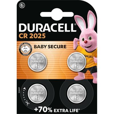 Duracell knoopcel Specialty Electronics CR2025, blister van 4 stuks Duracell knoopcel Specialty Electronics CR2025, blister van 4 stuks
