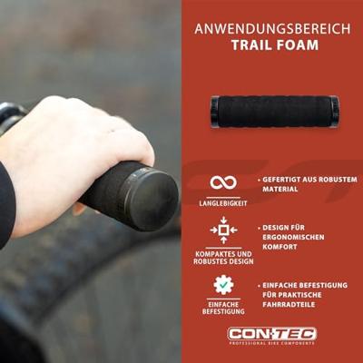 CONTEC handvatten "trail foam" ct grips trail foam 129 mm, black