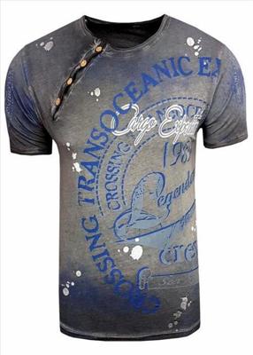 Rusty Neal - Heren T-Shirt - Antraciet - Zachte Stof - Italianstyle