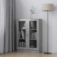 Vitrinekast 82,5x30,5x115 cm bewerkt hout betongrijs - thumbnail