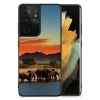Samsung Galaxy S21 Ultra Dierenprint Telefoonhoesje Olifanten - thumbnail