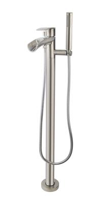 Vrijstaande Badmengkraan Wiesbaden Waterval Geborsteld Staal