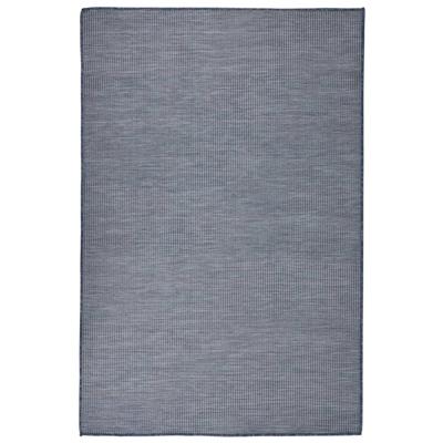 VidaXL Buitenkleed platgeweven 120x170 cm blauw VidaXL Buitenkleed platgeweven 120x170 cm blauw