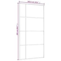 VidaXL Schuifdeur 102,5x205 cm mat esg-glas en aluminium zwart - thumbnail