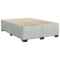 Boxspring met matras fluweel lichtgrijs 140x190 cm - thumbnail