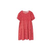 Mango Kids gebloemde jurk van gerecycled polyester rood - thumbnail