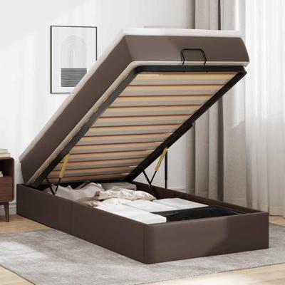 Ottoman bed met matras 180x200cm kunstleer grijs