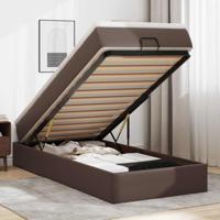 Ottoman bed met matras 180x200cm kunstleer grijs - thumbnail