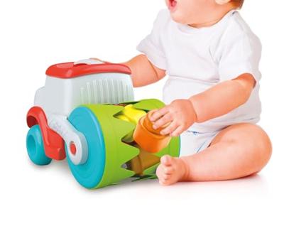 Clementoni baby soft clemmy stoomwals voertuig met blokken, 9dlg. - thumbnail