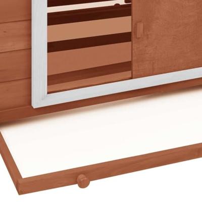 VidaXL Kippenhok 150x96x110 cm massief vurenhout mokkakleurig en wit VidaXL Kippenhok 150x96x110 cm massief vurenhout mokkakleurig en wit