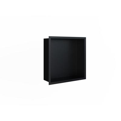 Looox BoX nis - 30X30X7cm - inbouw - met flens - zwart mat box30flmz
