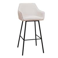 Bronx71 Scandinavische barkruk Andor gerecyclede stof off white 65-78 - thumbnail