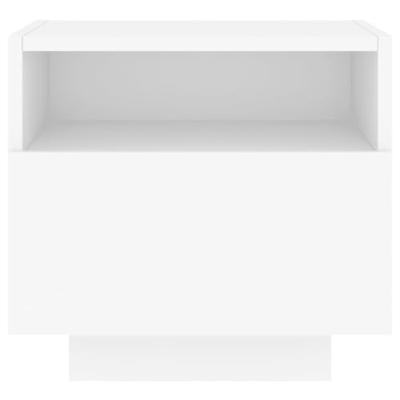 Nachtkastje met LED-verlichting 40x39x37 cm wit