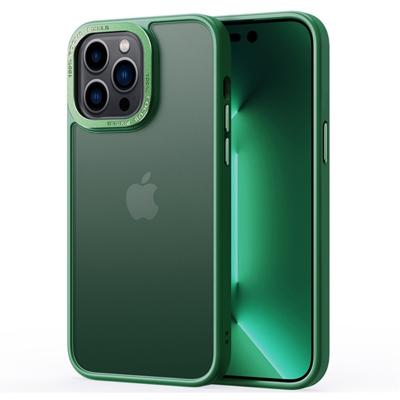 Lunso - iPhone 15 - Back cover hoesje - Metalen ring Donkergroen Lunso - iPhone 15 - Back cover hoesje - Metalen ring Donkergroen