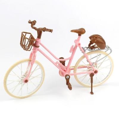3 stuks poppenhuis mooie en stijlvolle afneembare kinderen speelgoed fietsen (roze)