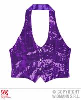 Pailletten glittervest paars dame - thumbnail