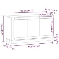 Dressoir 102x35x55 cm bewerkt hout artisanaal eikenkleurig - thumbnail