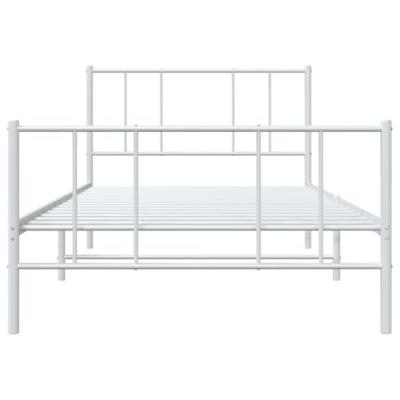 Bedframe met hoofd- en voeteneinde metaal wit 90x200 cm Bedframe met hoofd- en voeteneinde metaal wit 90x200 cm