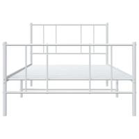 Bedframe met hoofd- en voeteneinde metaal wit 90x200 cm - thumbnail