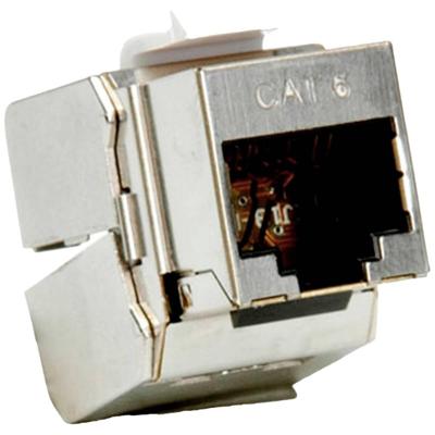 ROLINE Cat.6 (Class E) Keystone, afgeschermd, zilverkleurig, geen gereedschap nodig ROLINE Cat.6 (Class E) Keystone, afgeschermd, zilverkleurig, geen gereedschap nodig