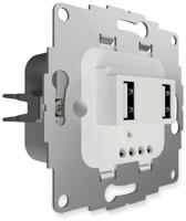 USB lader 2 poorten 19w 3.8A glanzend wit voor een 40mm diepe doos extra grote laad capaciteit - thumbnail