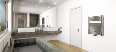 Heka Sierradiator Chroom 766X600 Midden/Onder Aansluiting Aqua Splash