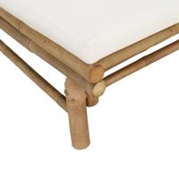 5-delige Loungeset met kussens bamboe crèmewit - thumbnail