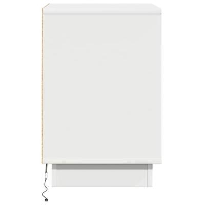 Nachtkastje met lade met Wit 39 x 34.5 x 50 cm Bewerkt hout