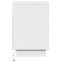 Nachtkastje met lade met Wit 39 x 34.5 x 50 cm Bewerkt hout - thumbnail