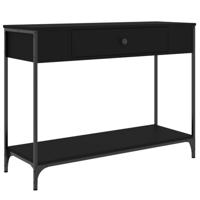 Wandtafel 100x34,5x75 cm bewerkt hout zwart - thumbnail