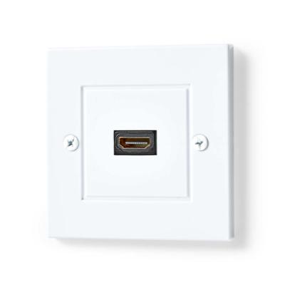 HDMI Wandcontactdoos | 1x HDMI Female | 4K@60Hz | HDMI Female | Zwart | 18 Gbps | Verguld | 85 mm | 8 mm | 85 mm | Envelop