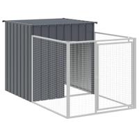 Hondenhok met dak 110x201x110 cm gegalvaniseerd staal antraciet - thumbnail