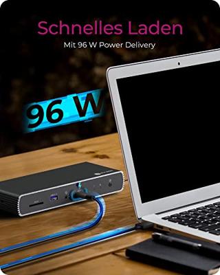 ICY BOX IB-DK8801-TB4 notebook dock & poortreplicator Bedraad Thunderbolt 4 Antraciet, Zwart