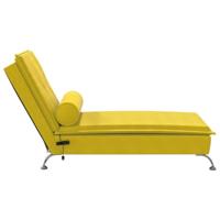 Massage chaise longue met bolster fluweel geel - thumbnail