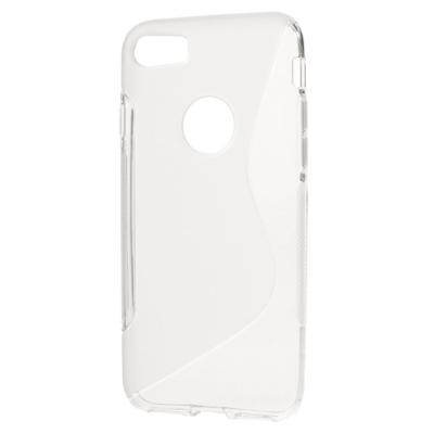 Shop4 - iPhone SE (2020) Hoesje - Zachte Back Case S Shape Transparant