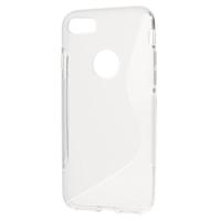 Shop4 - iPhone SE (2020) Hoesje - Zachte Back Case S Shape Transparant - thumbnail