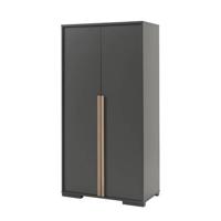 Vipack 2-deurs kledingkast Londen - antraciet - 195,2x98,4x56 cm - Leen Bakker - thumbnail