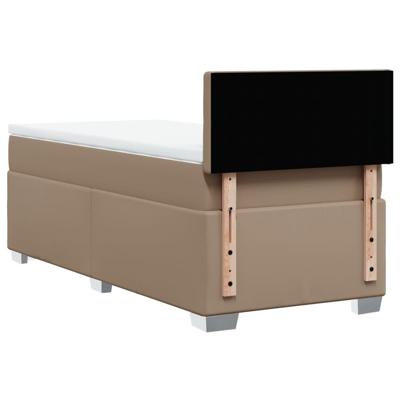 Boxspring met matras kunstleer cappuccinokleurig 80x200 cm