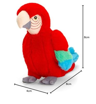 Keeleco Knuffel Rode Ara 20 cm
