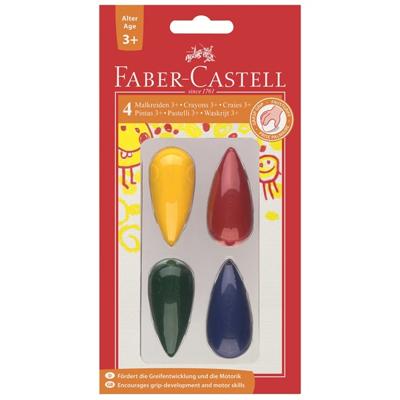 Faber Castell FC-120405 Waskrijt Faber-Castell Druppelvormig 4 Stuks Blister Faber Castell FC-120405 Waskrijt Faber-Castell Druppelvormig 4 Stuks Blister