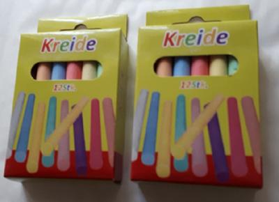 Schoolkrijt 12 stuks in Kleur , set van 4 stuks