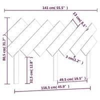 Hoofdbord 141x3x80,5 cm massief grenenhout wit - thumbnail