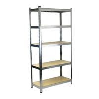 Planken Ferrestock 875 Kg 90 x 40 x 180 cm Grijs Hout Gegalvaniseerd staal Hout MDF 5 Planken - thumbnail