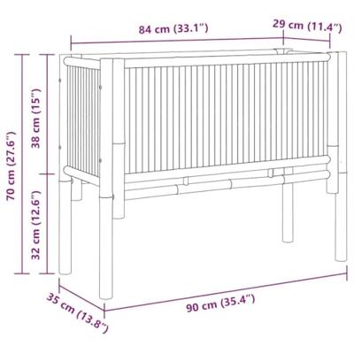 Verhoogde plantenbak Bruin 90 x 35 x 70 cm Bamboe - thumbnail
