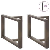 Salontafelpoten 2 st T-vormig 70x25x(42-43) cm staal naturel - thumbnail