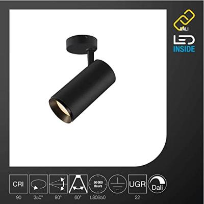 SLV OpbouwspotNuminos L Dali zwart 3000K - 60gr - 1004588