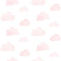 Dutch Wallcoverings Joy - Wolken - Wit/Roze - thumbnail