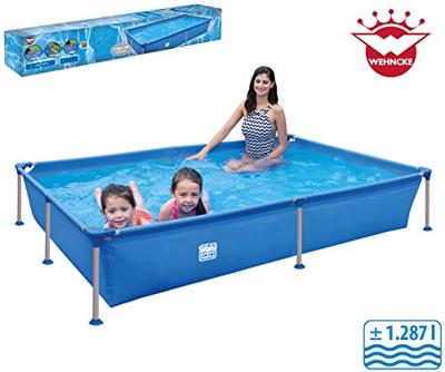 Wehncke Stalen Frame Zwembad 228x159x42 cm Blauw - thumbnail