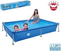 Wehncke Stalen Frame Zwembad 228x159x42 cm Blauw - thumbnail