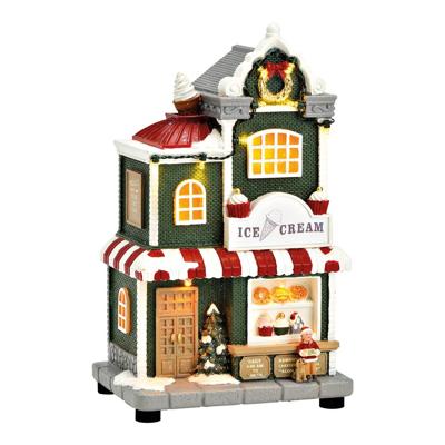 LED Light House Ice Cream Shop "Ice Cream" with Sound made of Poly, Colorful (W/H/D) 14x24x10cm